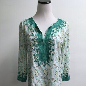 Calypso St Barth turquose caftan top cover up XS